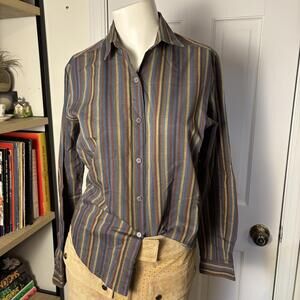 Vintage Muted Striped Button Down